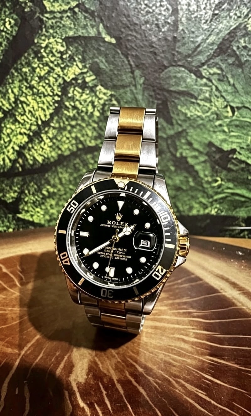 Relógio Rolex Submariner Preto e Dourado
