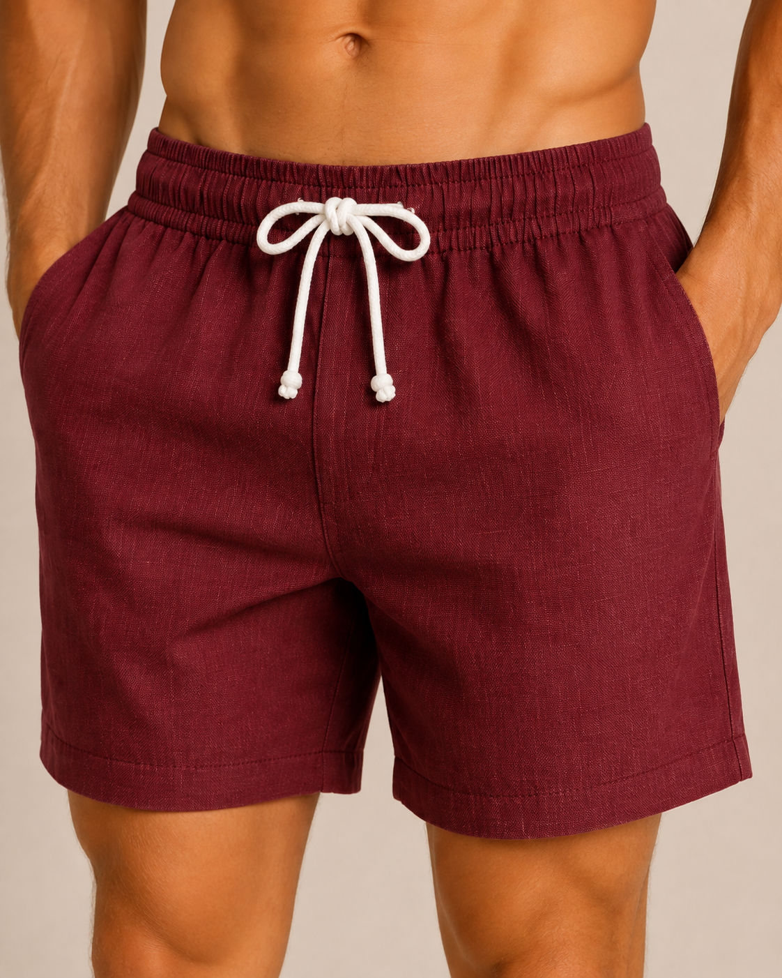 Short Masculino de Linho Premium com Cós Elástico