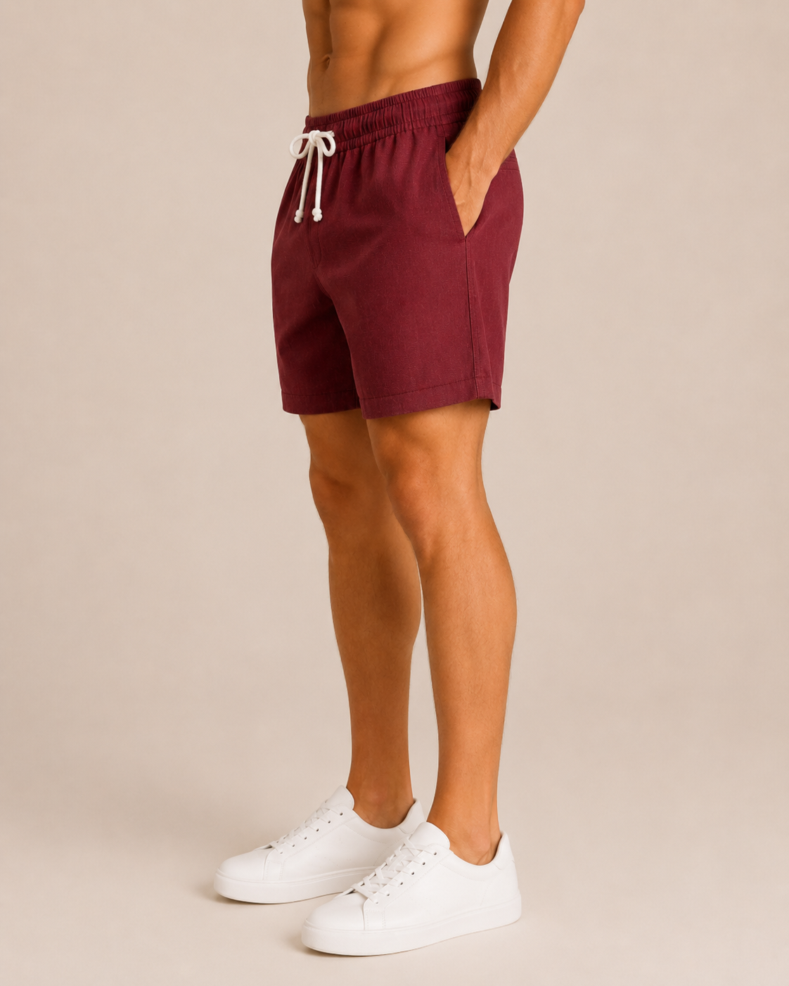 Short Masculino de Linho Premium com Cós Elástico