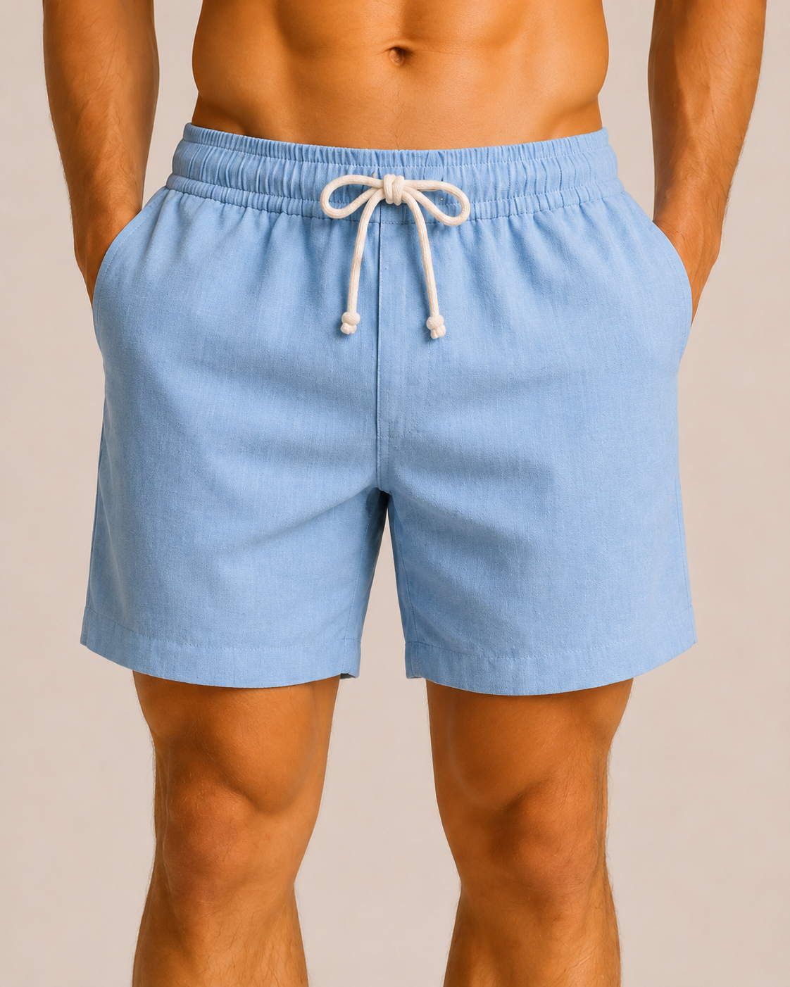 Short Masculino de Linho Premium com Cós Elástico