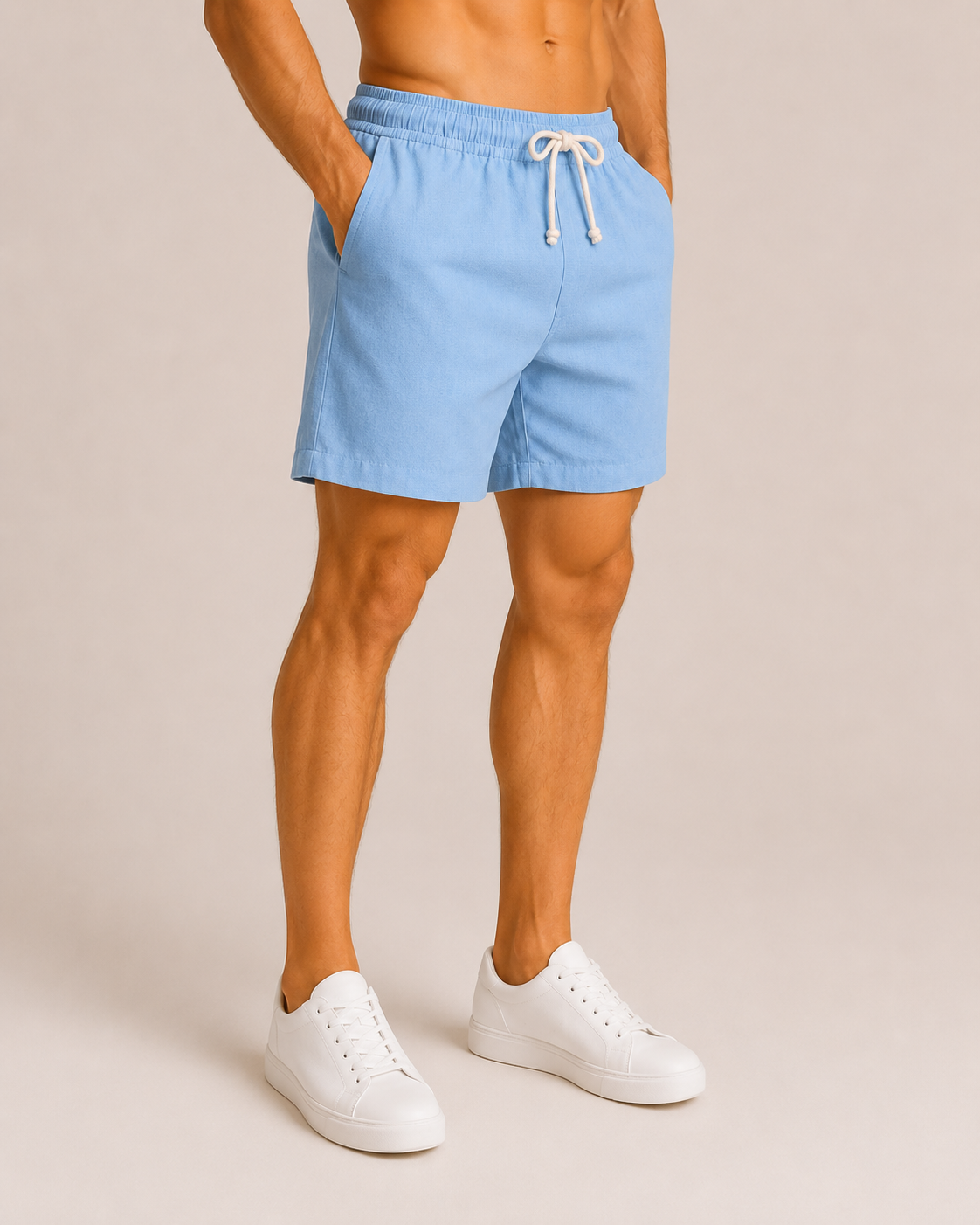 Short Masculino de Linho Premium com Cós Elástico