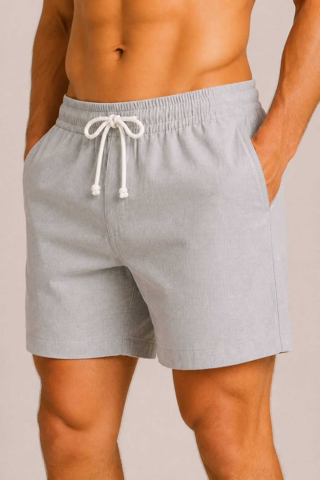 Short Masculino de Linho Premium com Cós Elástico