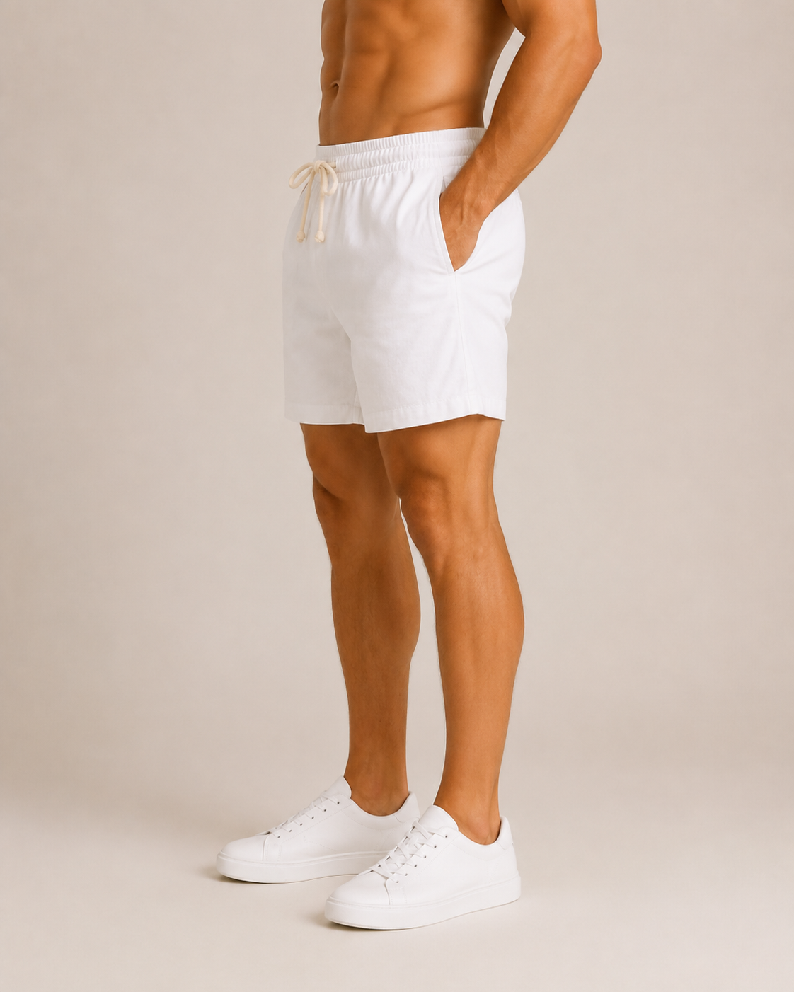 Short Masculino de Linho Premium com Cós Elástico