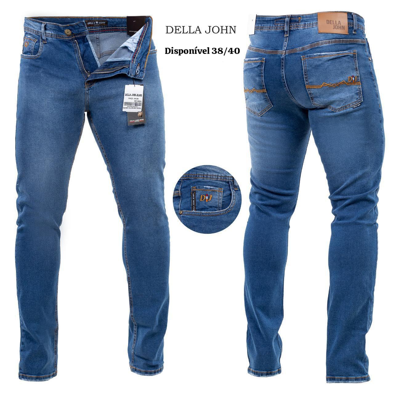 Calça Jeans Masculina Della John Azul Slim
