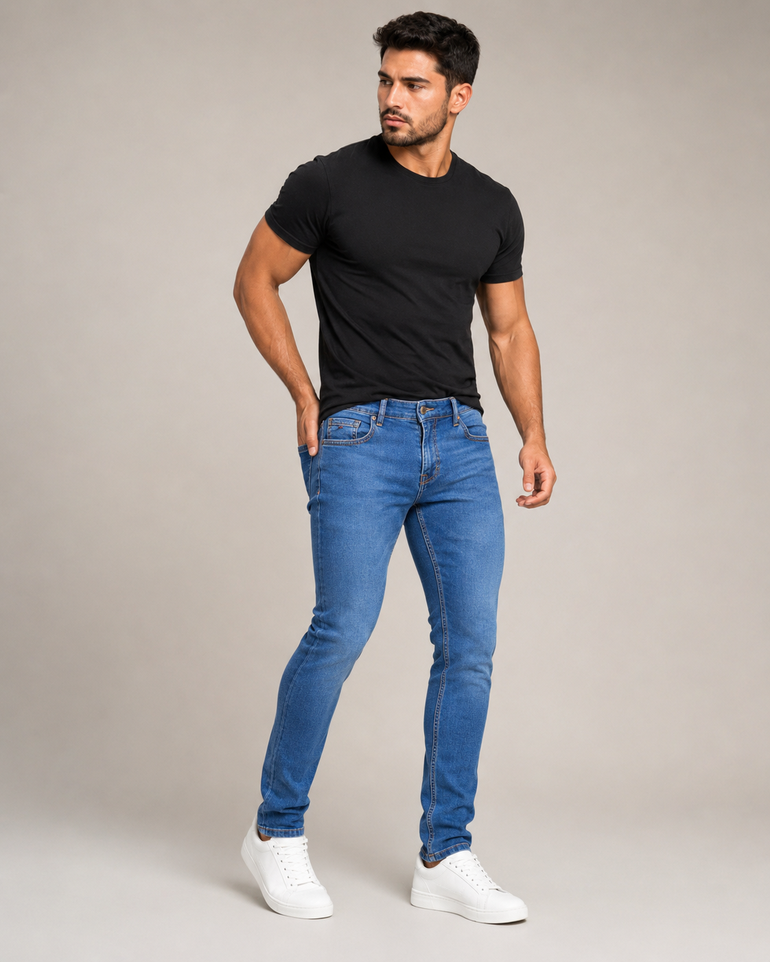 Calça Jeans Masculina Della John Azul Slim