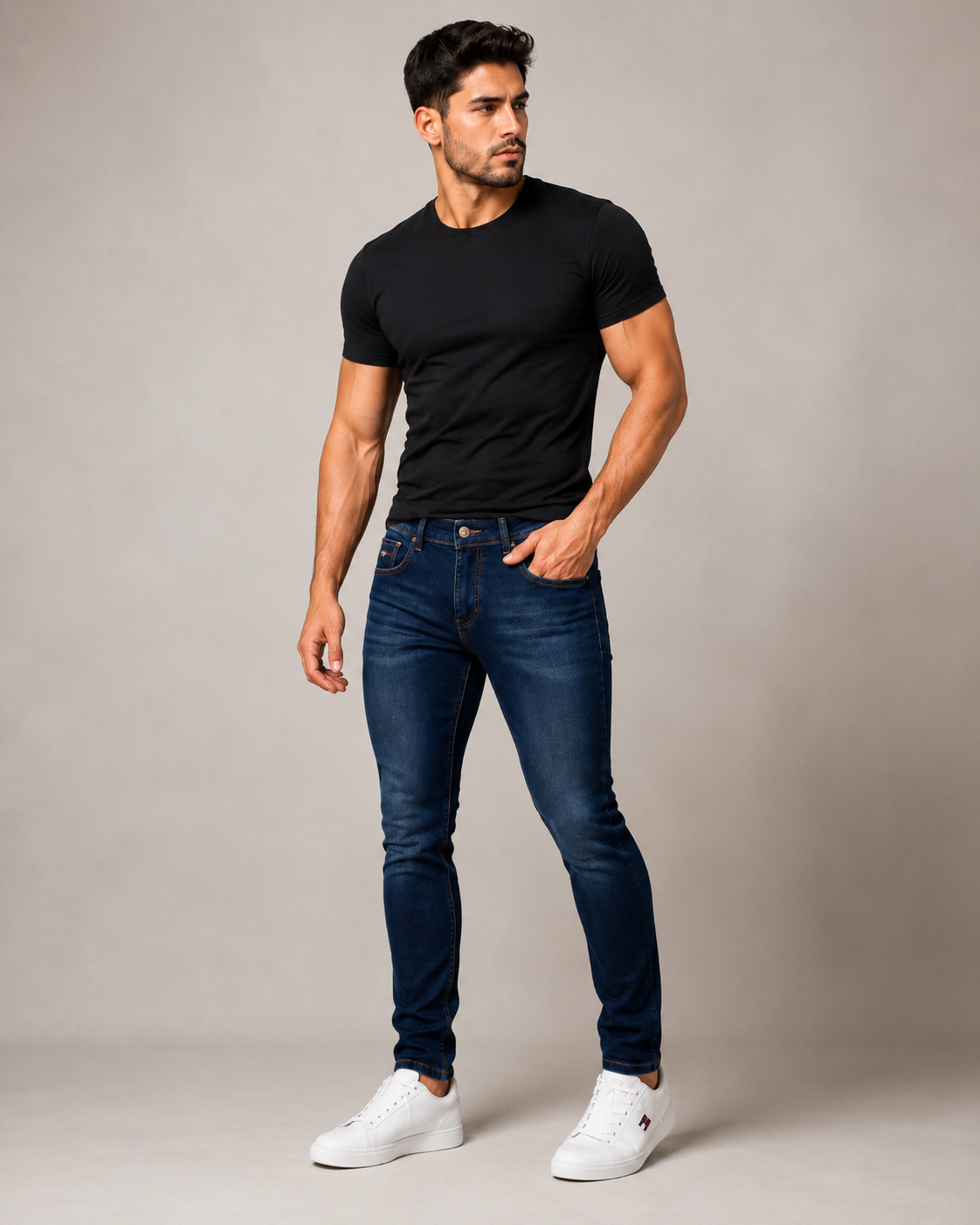 Calça Jeans Masculina Tommy Hilfiger Azul Escuro Slim OP35-MED