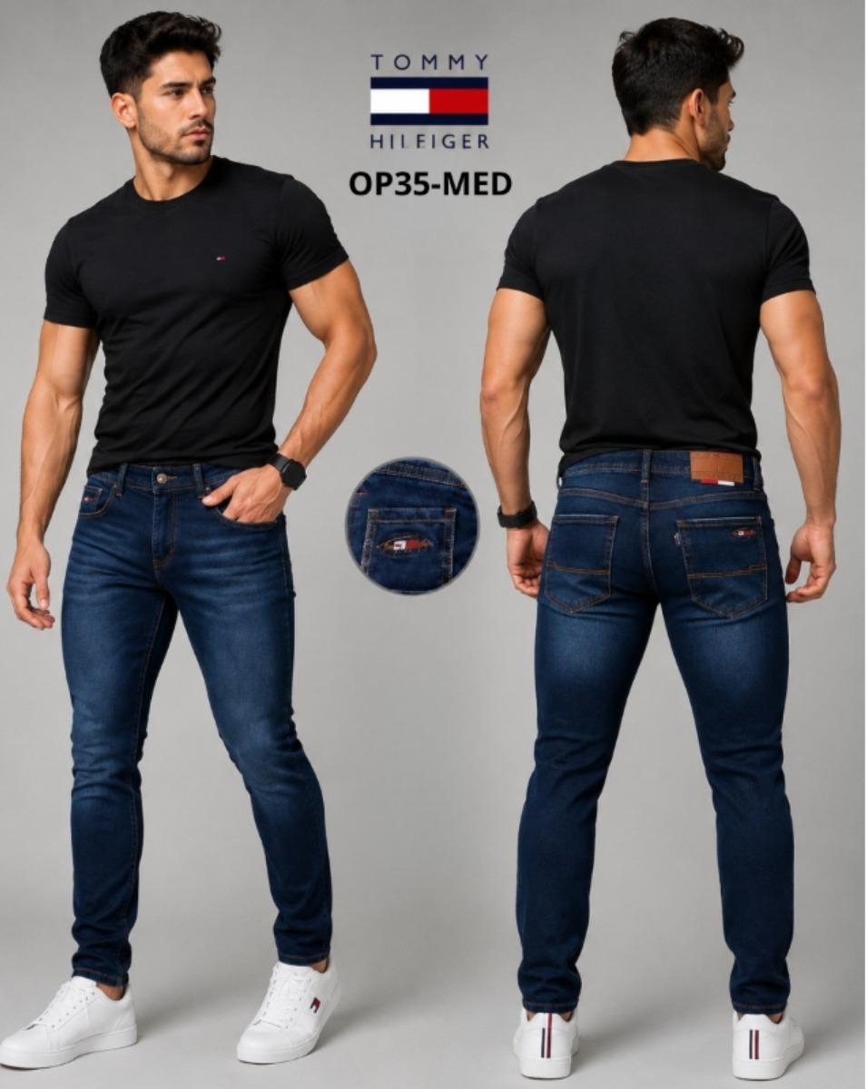 Calça Jeans Masculina Tommy Hilfiger Azul Escuro Slim OP35-MED