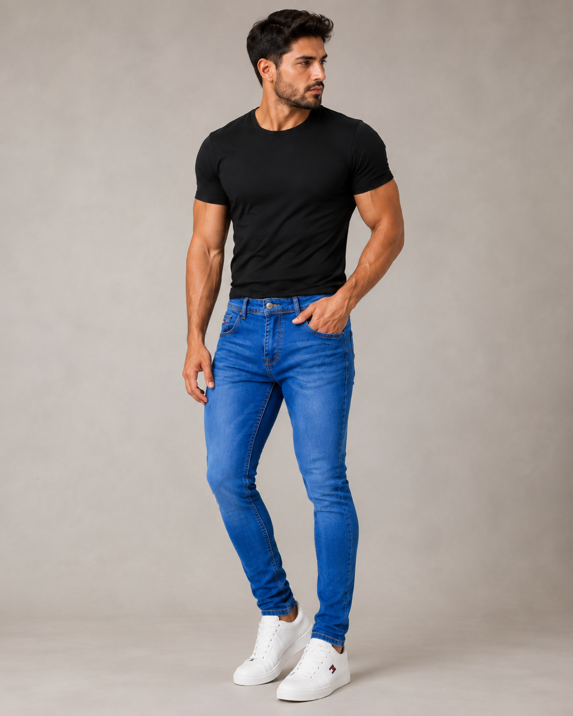Calça Jeans Masculina Tommy Hilfiger Azul Claro Slim OP35-CLA