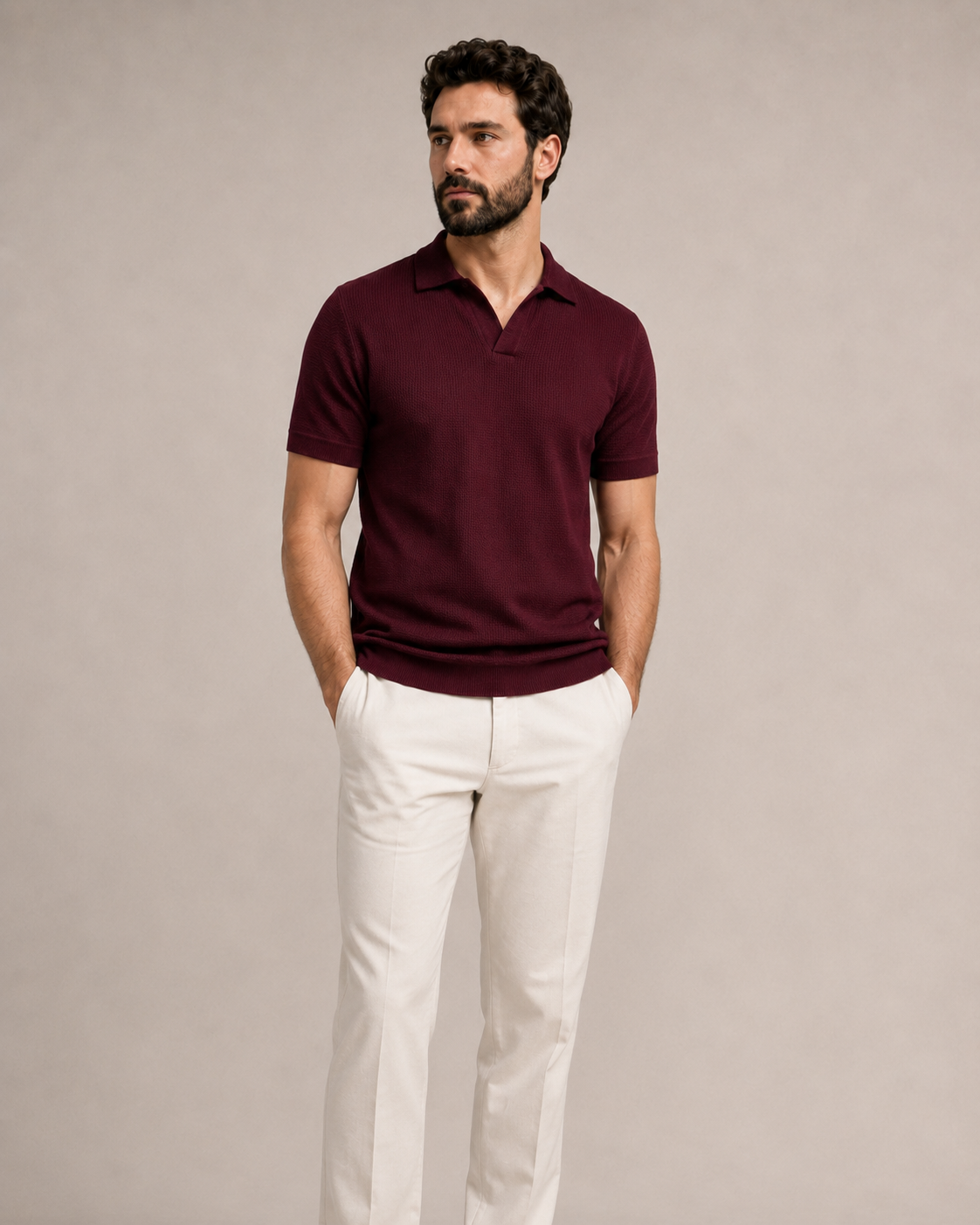 Camisa Polo Italiana Domarkus Malha Texturizada Masculina