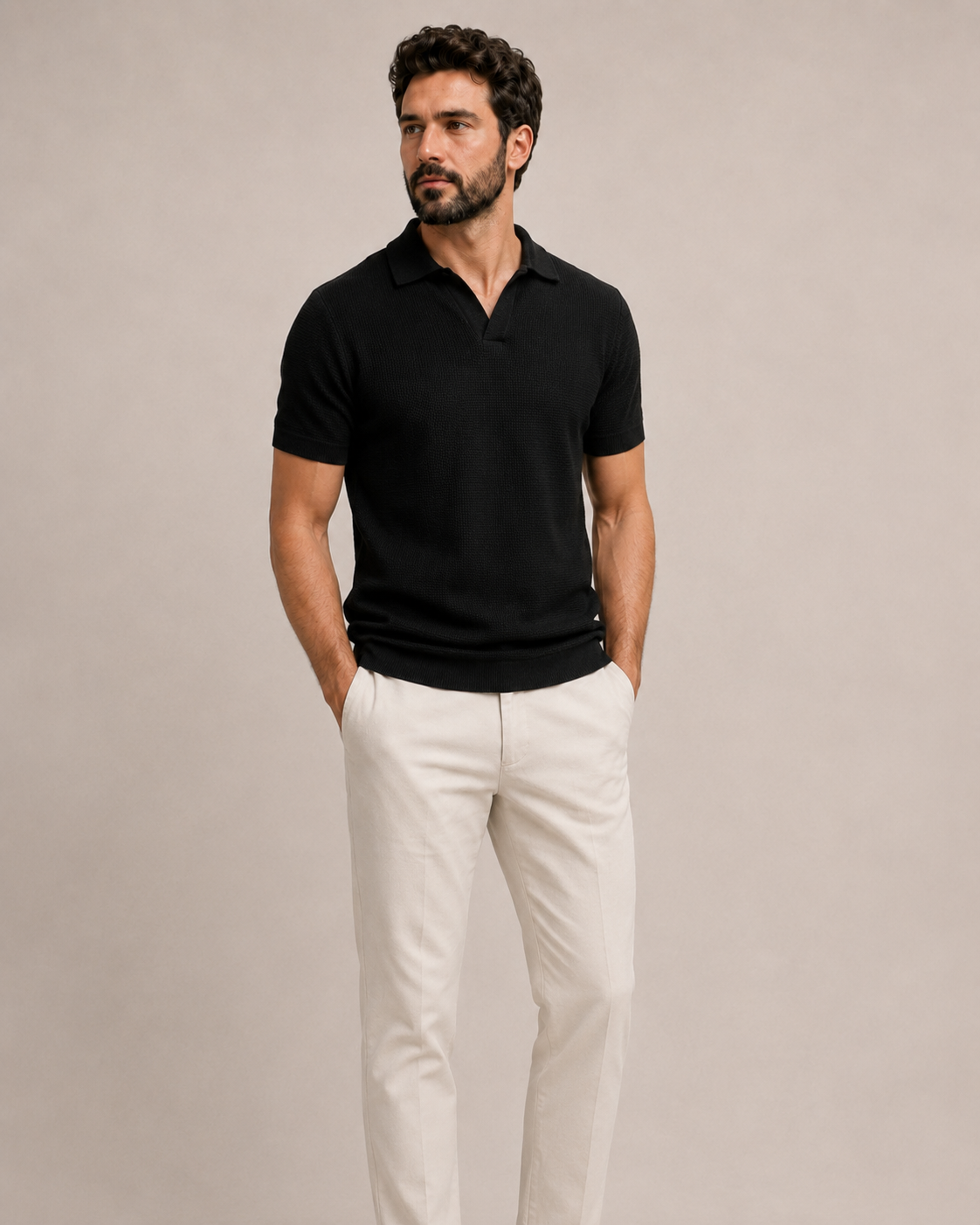 Camisa Polo Italiana Domarkus Malha Texturizada Masculina