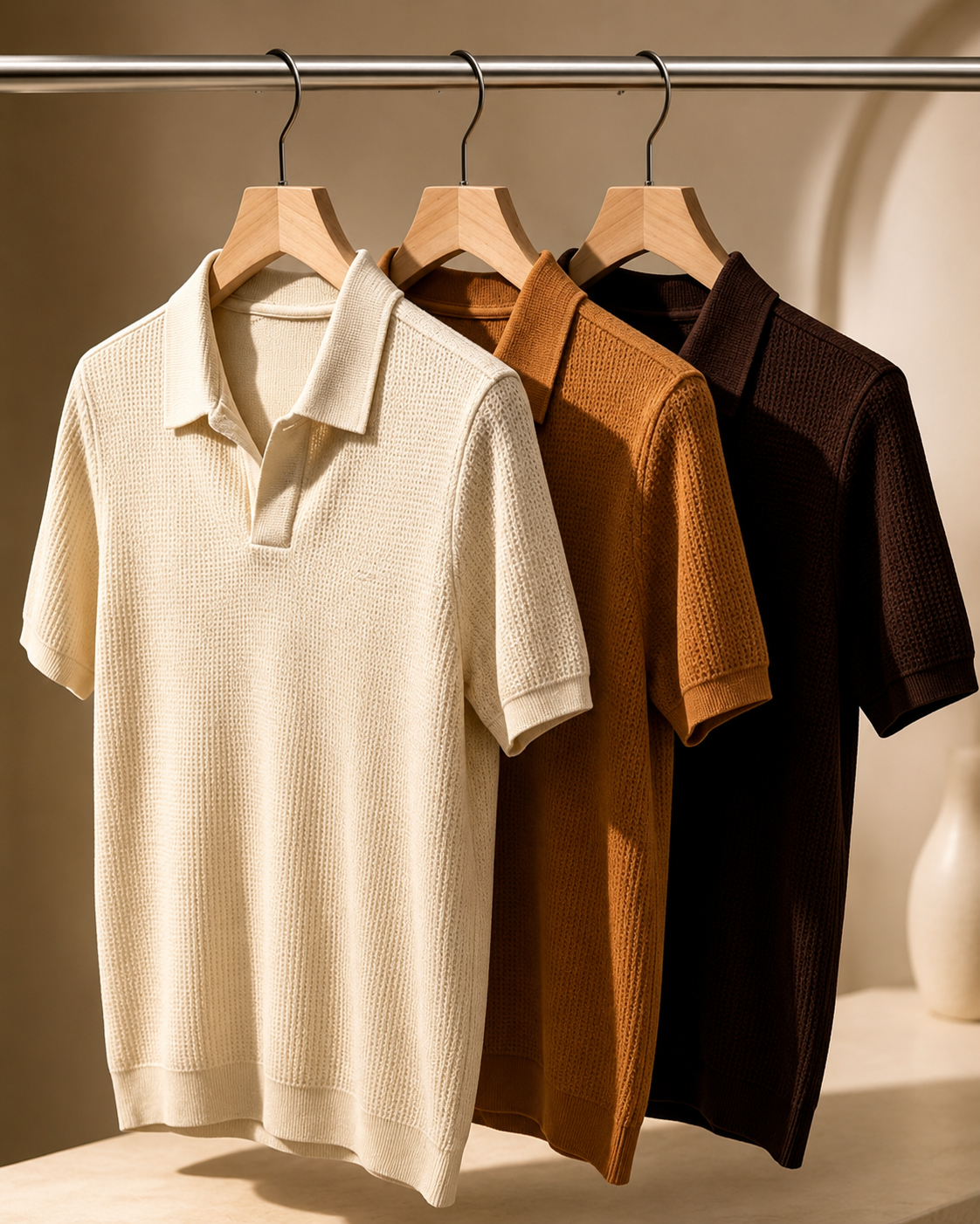 Camisa Polo Italiana Domarkus Malha Texturizada Masculina