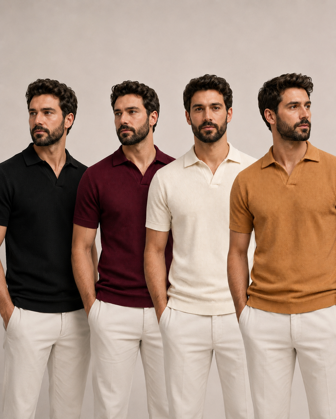 Camisa Polo Italiana Domarkus Malha Texturizada Masculina